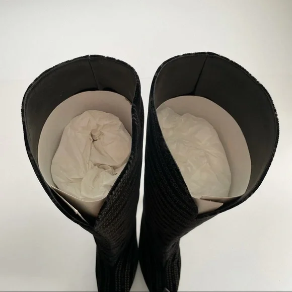 Givenchy Velvet Chain Logo GV3 Boot 95MM SZ 38.5 8.5 black leather pointed toe - Picture 10 of 13